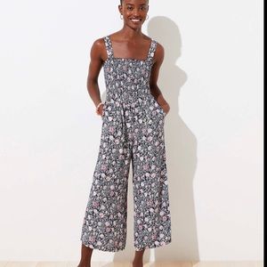 BNWT Loft Floral Smocked Jumpsuit